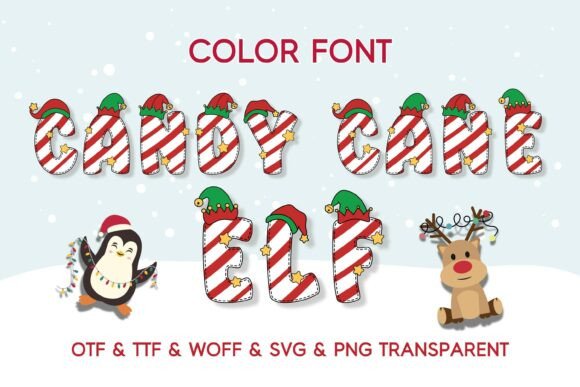Candy Cane Elf: A Festive Color Fonts Asset for Holiday Sellers