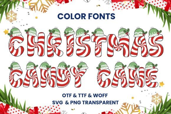 Christmas Candy Cane: A Playful Color Fonts Asset