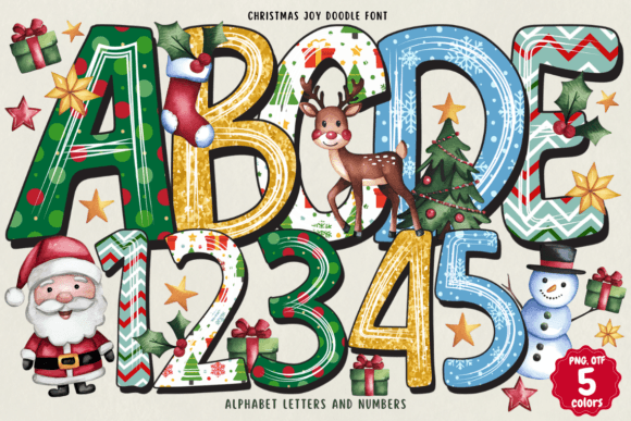Christmas Joy Doodle: A Festive Color Fonts Experience