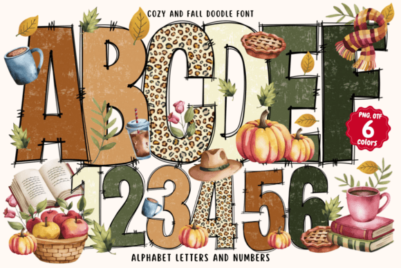 Cozy and Fall Doodle: A Warm Color Fonts Choice