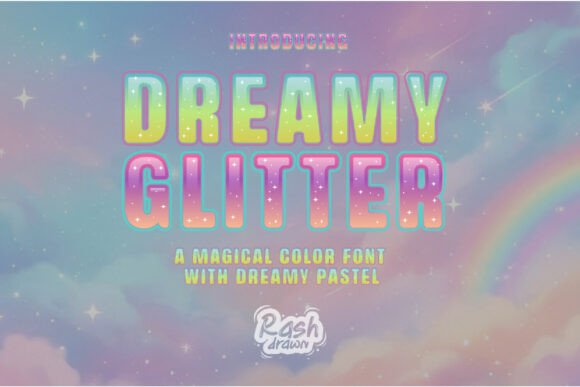 Dreamy Glitter: A Premium Color Fonts Asset for Editorial Magic