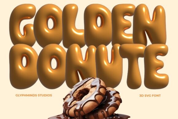 Golden Donute: A Playful Color Fonts Choice