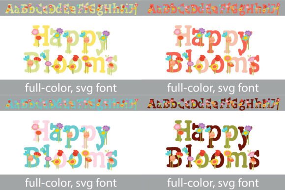 Happy Blooms: A Color Fonts Display Font for Creative Sellers