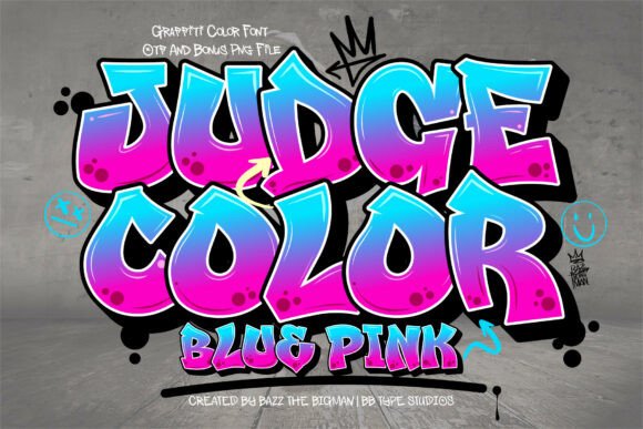 Judge Color Blue Pink: A Bold Color Fonts Choice