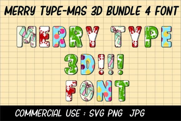 Merry Type-Mas 3D Font: A Festive Color Fonts Asset for Handmade Creators