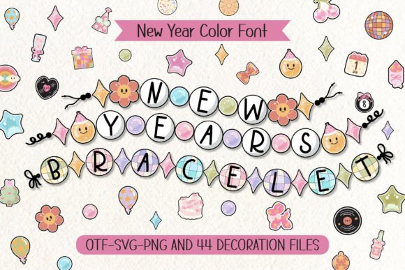 New Years Bracelet Fonts: A Festive Color Fonts Review