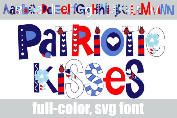 Patriotic Kisses: A Whimsical Color Fonts Display Font