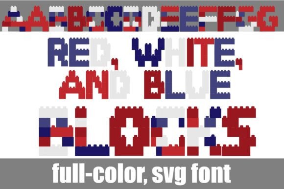 Red, White, and Blue Blocks: Color Fonts for Bold Display Fonts