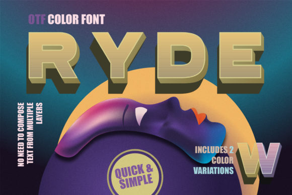 Ryde: A Bold Color Font for Digital Sellers