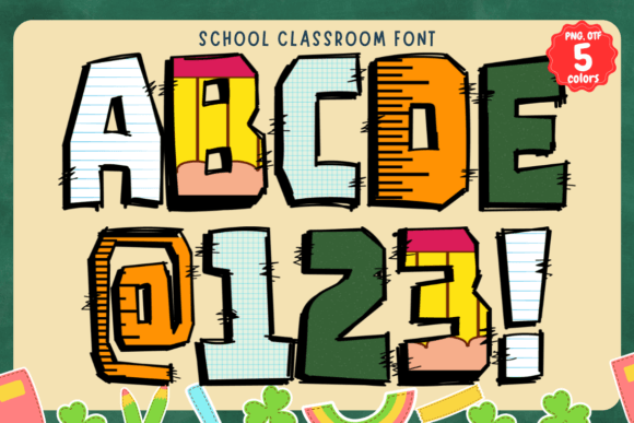 School Classroom Color Fonts