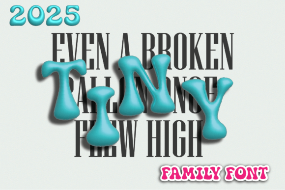 Tiny: A Bold Gold Balloon Font for Color Fonts & Modern Fonts