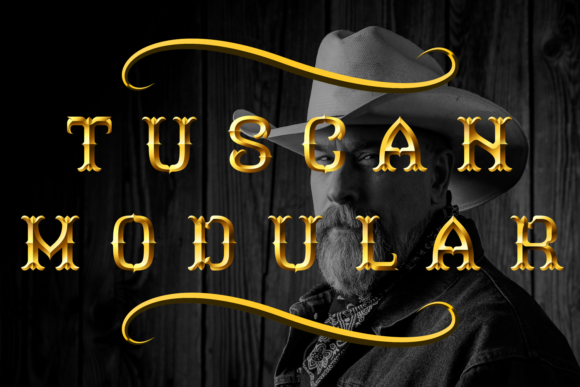 Tuscan Modular: A Golden-Edged Color Font for Bold Branding